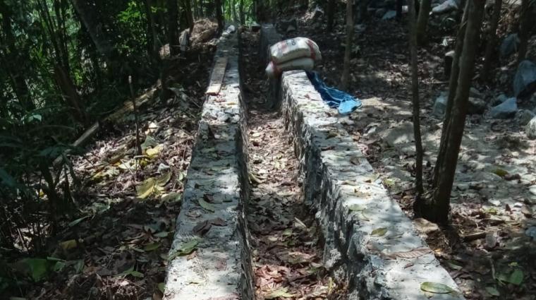 Pembangunan Daerah lrigasi (DI) Baok di Desa Lebak Parahiang, Kecamatan Leuwidamar. (Foto: TitikNOL)