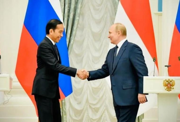 Presiden Indonesia, Jokowi saat bertemu dengan Presiden Rusia, Vladimir Putin (Instagram/Jokowi) 