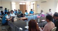 Puluhan aktivis mahasiswa yang tergabung di PMII Komisariat STAI Nurul Hidayah Kecamatan Malingping menggelar aksi menolak pembangunan tambak udang. (Foto: TitikNOL)