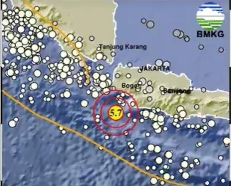 Tangkapan layar lokasi gempa bumi yang dirilis BMKG (Foto: X @BMKG)