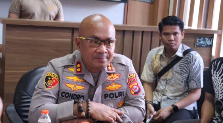 Kapolres Serang AKBP Condro saat memediasi korban dan pelaku